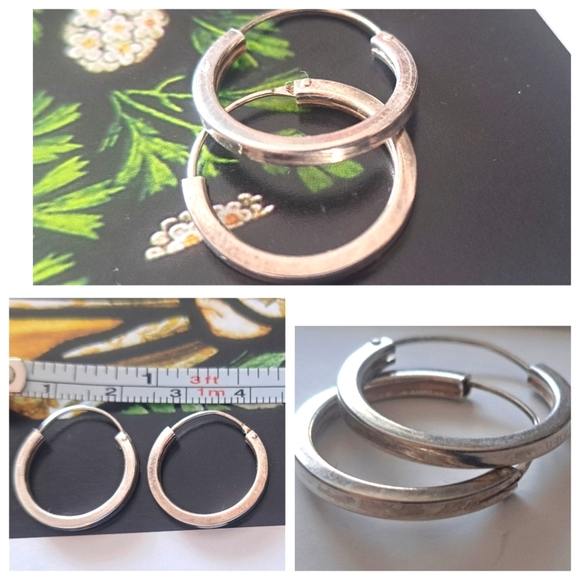 925 Sterling silver hoop earrings - Picture 1 of 8